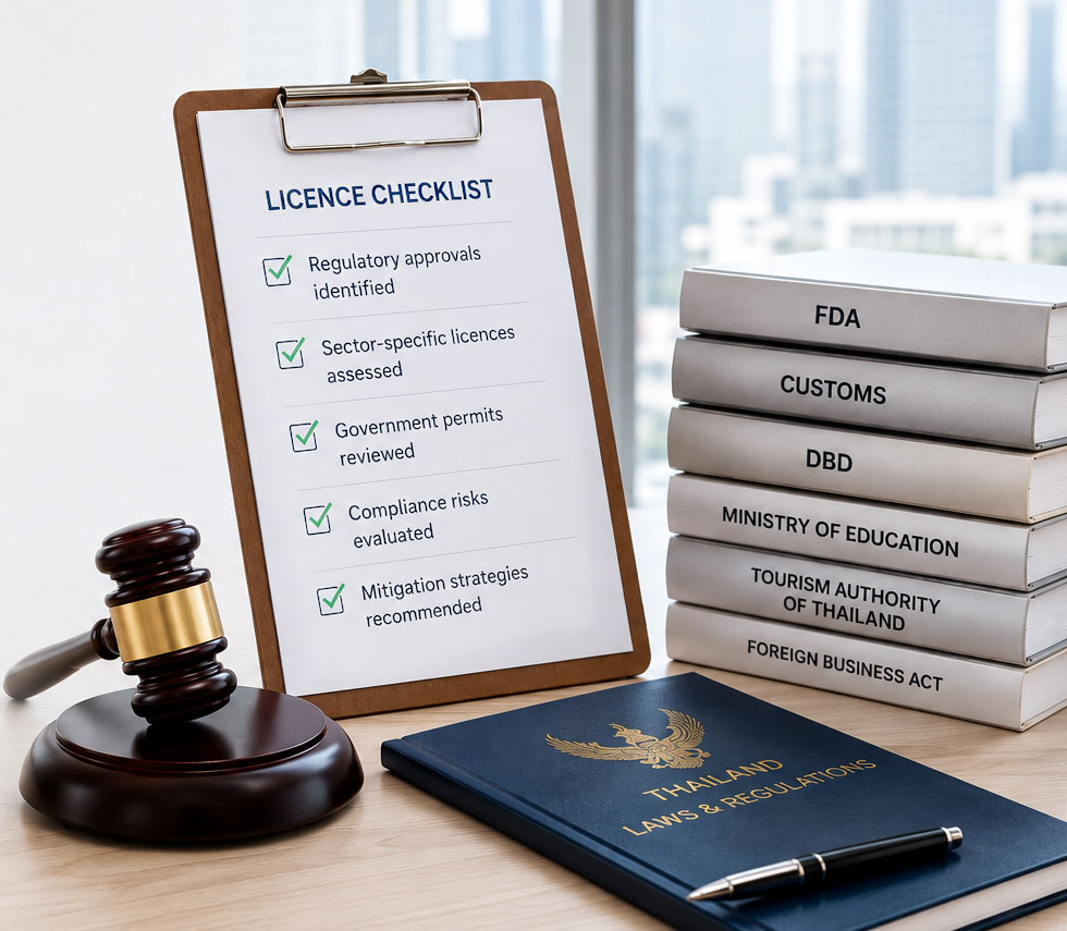 Business licence risk review regulated sectors Thailand
